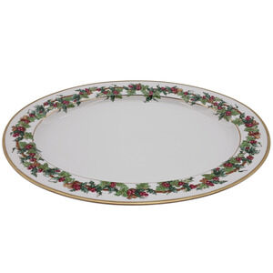 Royal Gallery The Holly and the Ivy Christmas Oval Platter 16" – 1993 Holiday Se